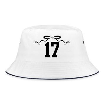 Number 17 Knot - 17th Anniversary - Bucket Hat - white/navy - Front