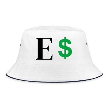 Letter E Dollar - Bucket Hat - white/navy - Front