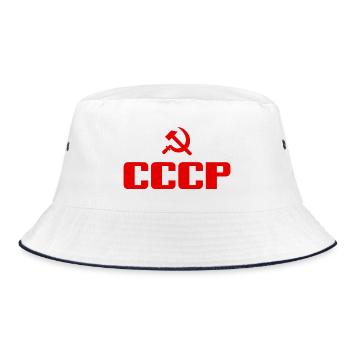 Soviet - Hammer and Sickle Soviet Union - Communist - Bucket Hat - white/navy - Front