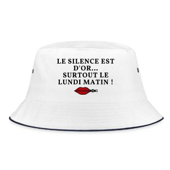 Le silence est d'or… surtout le lundi matin ! - Bob - blanc/marine - Devant