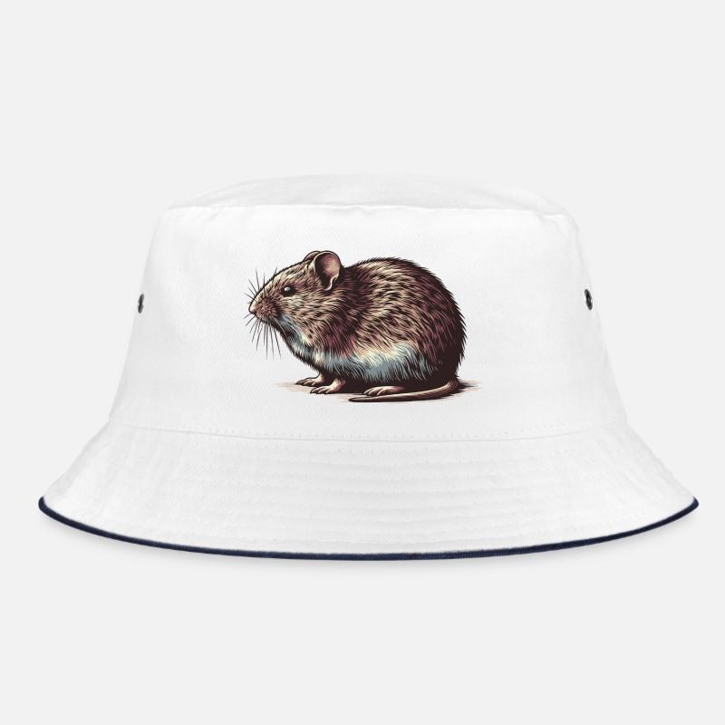 Wühlmaus - Bucket Hat - Weiß/Navy