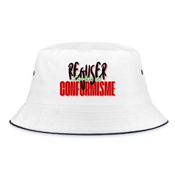 Refusing conformism - Bucket Hat - white/navy - Front