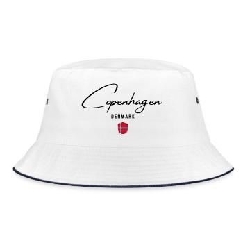 I love Copenhagen, memory of Copenhagen - Bucket Hat - white/navy - Front
