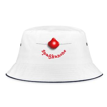 Clown nose – fun cannon - Bucket Hat - white/navy - Front
