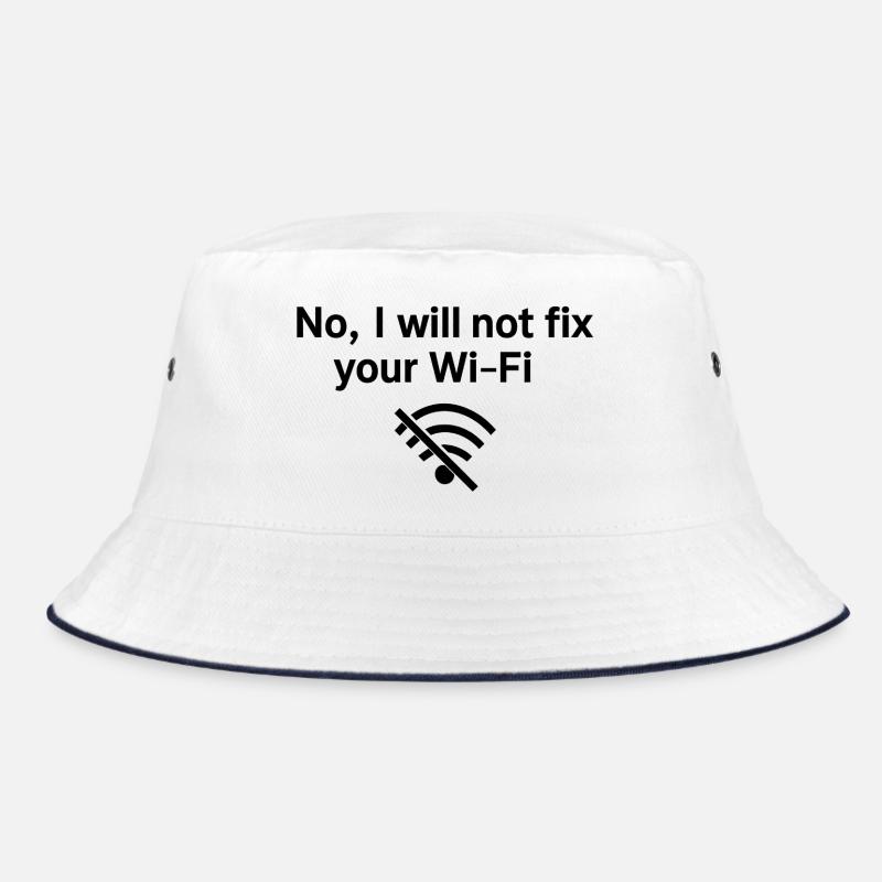 No, I will not fix your Wi-FI! - Bucket Hat - Weiß/Navy