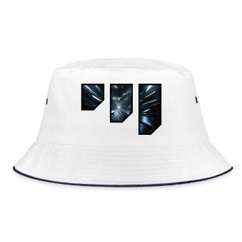 Futuristisches Sci-Fi-Korridor-Design - Bucket Hat - Weiß/Navy - Vorne