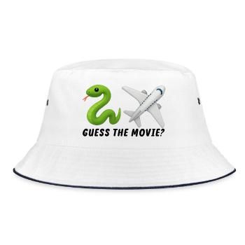 Spielzeugschlauch und Flugzeugdesign - Bucket Hat - Weiß/Navy - Vorne