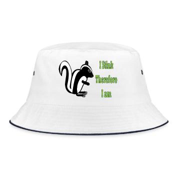 Humorous Skunk Philosophy Quote Design - Bucket Hat - white/navy - Front