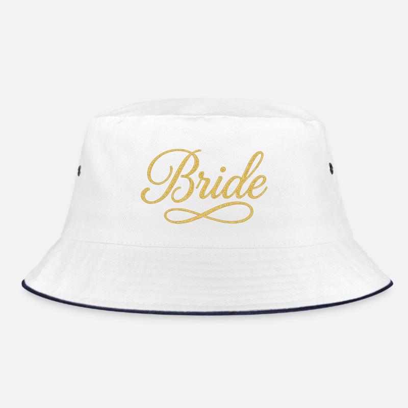 Elegant Gold Bride Script Design Bucket Hat