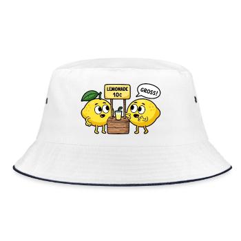 Lemon Comic – Lemonade for 10 Cents - Bucket Hat - white/navy - Front
