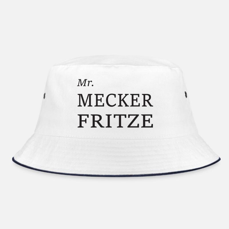 Meckerfritze - Bucket Hat - Weiß/Navy