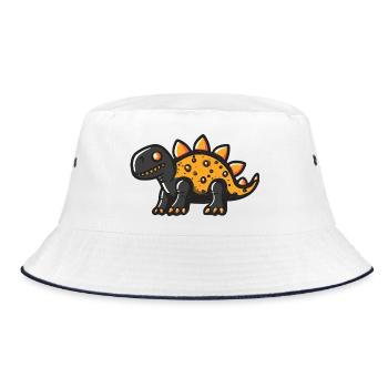 Dinosaurier stegosaurus Halloween Lustig - Bucket Hat - Weiß/Navy - Vorne