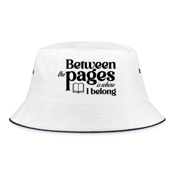 Between the pages is where I belong - Bucket Hat - white/navy - Front