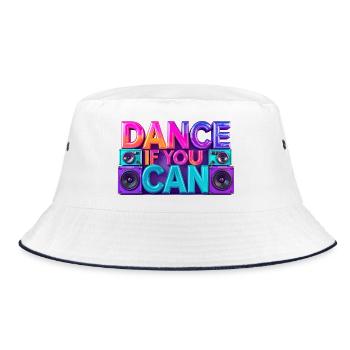 Dance if you can – Tanzen ist wunderbar - Bucket Hat - Weiß/Navy - Vorne