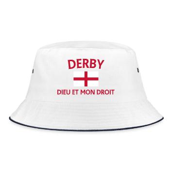 Derby England Flagge Design - Bucket Hat - Weiß/Navy - Vorne