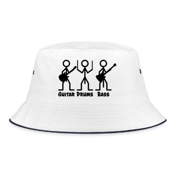 Der Bassist hat den längsten Pimmel - Bucket Hat - Weiß/Navy - Vorne