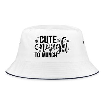 Süß genug zum Knabbern – süßes und verspieltes Design - Bucket Hat - Weiß/Navy - Vorne