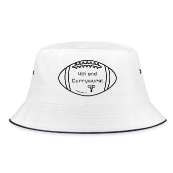 4th Down and Currywurst Football Berlin - Bucket Hat - white/navy - Front