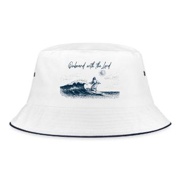 Onboard with the Lord - Bucket Hat - white/navy - Front