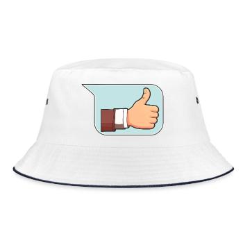 Thumbs up - Bucket Hat - white/navy - Front