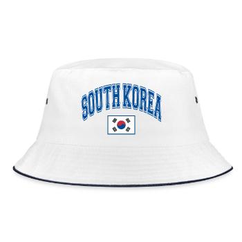 Südkorea - Bucket Hat - Weiß/Navy - Vorne