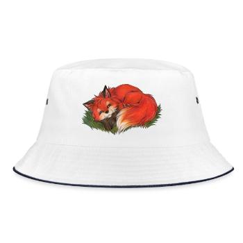Süßer Fuchs Geschenk für Fuchsfan Jungen & Mädchen - Bucket Hat - Weiß/Navy - Vorne