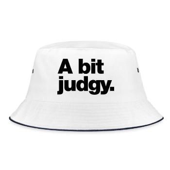 A bit judgy - Bucket Hat - white/navy - Front