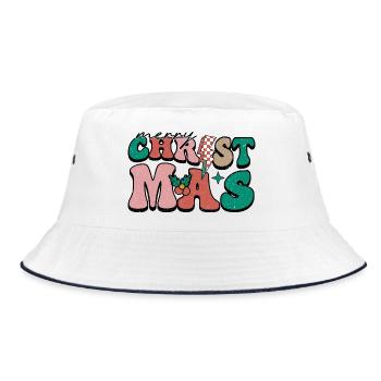 Christmas - Bucket Hat - Weiß/Navy - Vorne