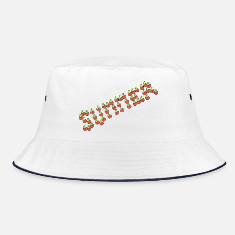 Sommertomate - Bucket Hat - Weiß/Navy
