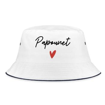 Daddy Heart Gift Idea - Bucket Hat - white/navy - Front