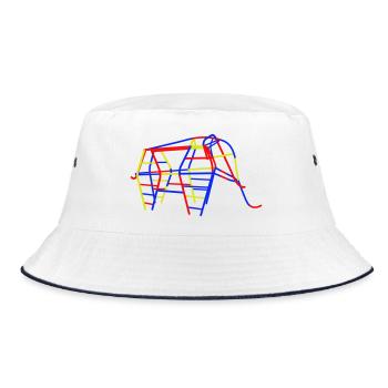 DDR Kletterelefant - Bucket Hat - Weiß/Navy - Vorne