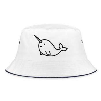 narwhal - Bucket Hat - white/navy - Front