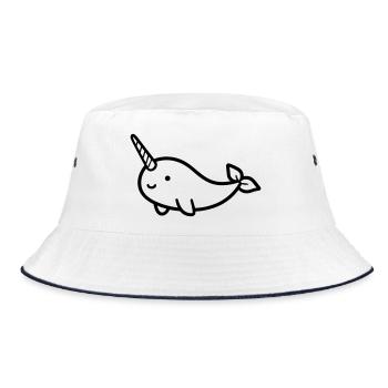 narwhal - Bucket Hat - white/navy - Front