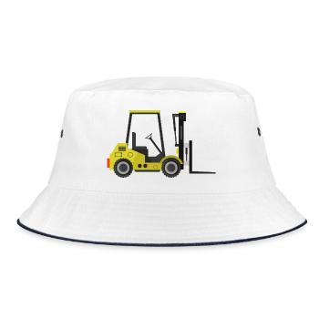 Gabelstapler - Bucket Hat - Weiß/Navy - Vorne