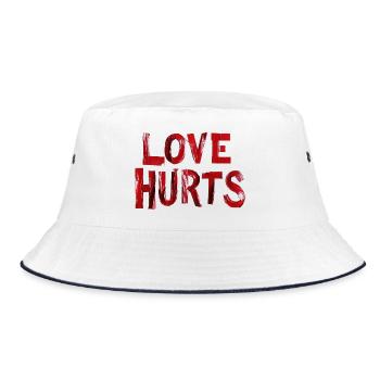 Love Hurts Red Tapes - Bucket Hat - white/navy - Front