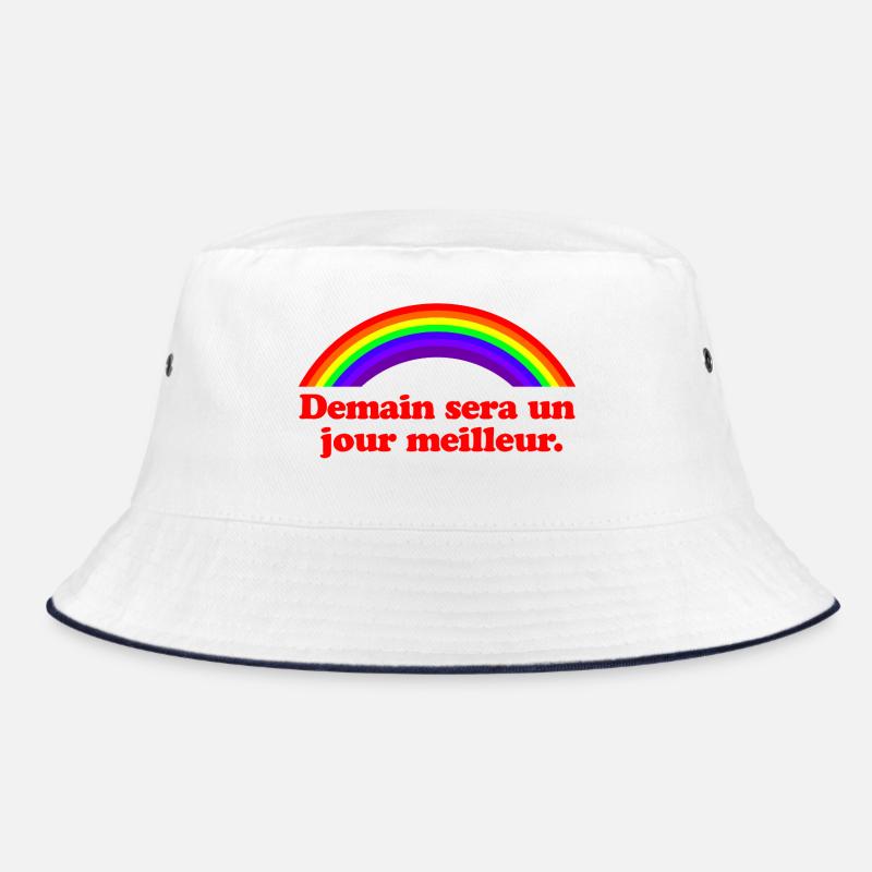 Morgen wird ein besserer Tag – Regenbogen Bucket Hat
