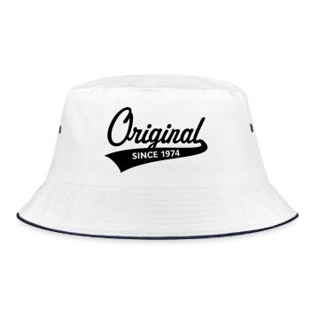Original Since 1974 (Year of Birth, Birthday / B) - Bucket Hat - white/navy - Front