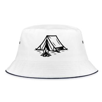 Tent Campfire - Bucket Hat - white/navy - Front