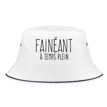 Fainéant à temps plein - Éloge de la paresse - Bob - blanc/marine - Devant
