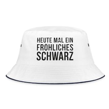 Heute mal ein fröhliches Schwarz cooler Spruch - Bucket Hat - Weiß/Navy - Vorne