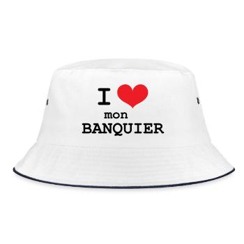 J’aime mon banquier - Bob - blanc/marine - Devant