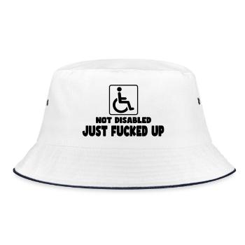 Pas handicapé. Juste-foutu ! Humour en fauteuil roulant # - Bob - blanc/marine - Devant