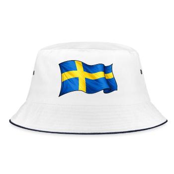 Schweden Fahne - Bucket Hat - Weiß/Navy - Vorne