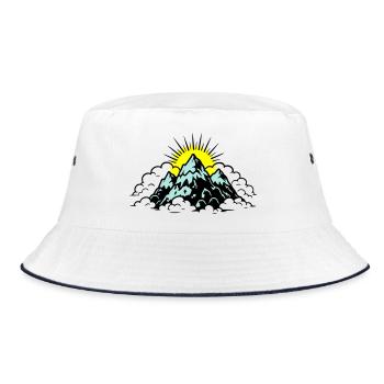 Mountains Alps Nature - Bucket Hat - white/navy - Front