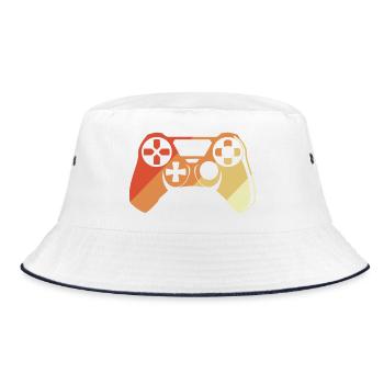 Vintage Gamepad - Bucket Hat - white/navy - Front