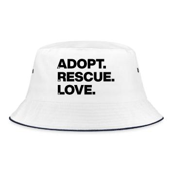 ADOPT SAVE LOVE ANIMAL LOVE PET ADOPTION - Bucket Hat - white/navy - Front
