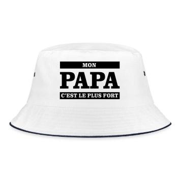 Mon papa c'est le plus fort  - Bob - blanc/marine - Devant