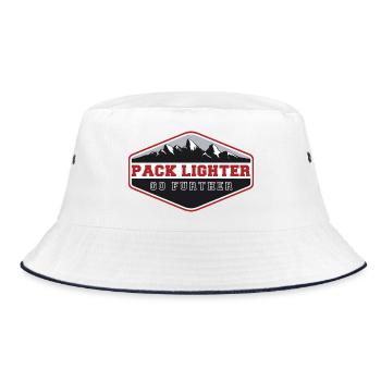 Pack lighter, go further - Bucket Hat - white/navy - Front