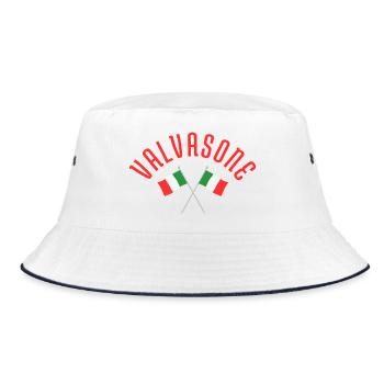 Valvasone Italy Flags Cross Emblem - Bucket Hat - white/navy - Front