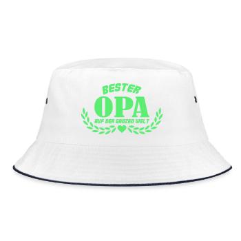 Best grandpa in the whole world - Bucket Hat - white/navy - Front